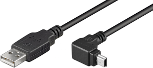 USB 2.0 Adapterleitung, USB Stecker Typ A auf Mini-USB Stecker Typ B, 1.8 m, schwarz