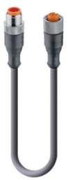 Sensor-Aktor Kabel, M12-Kabelstecker, gerade auf M12-Kabeldose, gerade, 4-polig, 4 m, PUR, schwarz, 4 A, 49741