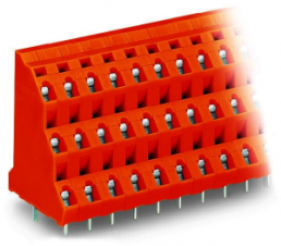 Leiterplattenklemme, 48-polig, RM 7.62 mm, 0,08-2,5 mm², 21 A, Käfigklemme, orange, 737-666