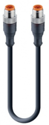 Sensor-Aktor Kabel, M12-Kabelstecker, gerade auf M12-Kabelstecker, gerade, 4-polig, 10 m, PUR, schwarz, 4 A, 5002