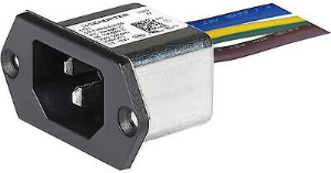 IEC-Eingangsfilter-C14, 50 bis 60 Hz, 10 A, 250 VAC, Litzen, 3-132-198