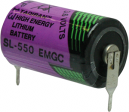 Lithium-Batterie, 3.6 V, 1/2R6, 1/2 AA, Rundzelle, Lötstift