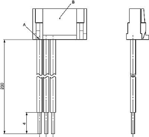 Kabel, 3 Litzen, (L) 230 mm, für CHS1, 3-134-545