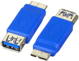 USB3.0-Adapter, Buchse A - Stecker Micro-B, blau, EB550