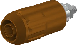 4 mm Buchse, Schraubanschluss, Einbau-Ø 12 mm, CAT II, braun, 66.9684-27