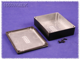Aluminium Druckgussgehäuse, (L x B x H) 120 x 100 x 31 mm, schwarz (RAL 9005), IP66, 1550WMBK