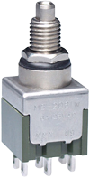 Drucktaster, 3-polig, metall, unbeleuchtet, 6 A/125 V, IP67, MBN25SD8W01