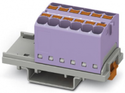 Verteilerblock, Push-in-Anschluss, 0,2-6,0 mm², 12-polig, 32 A, 6 kV, violett, 3273564