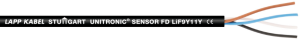 PUR Sensor-Leitung UNITRONIC SENSOR FD 3 x 0,25 mm², ungeschirmt, schwarz