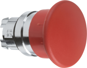 Drucktaster, tastend, Bund rund, rot, Frontring silber, Einbau-Ø 22 mm, ZB4BC4