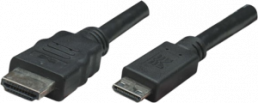 HDMI Kabel High Speed mit Ethernet und Mini HDMI Schwarz 1,8 m