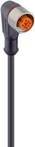 Sensor-Aktor Kabel, M12-Kabeldose, abgewinkelt auf offenes Ende, 3-polig, 10 m, PUR, schwarz, 4 A, 29165
