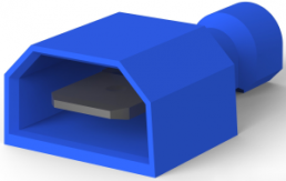 Isolierte Flachsteckhülse, 6,35 x 0,81 mm, 1,31 bis 2,08 mm², AWG 16 bis 14, Messing, verzinnt, blau, 3-521057-2