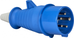 CEE Stecker mit Phasenwender, 5-polig, 16 A/200-250 V, blau, 9 h, IP44, 83906