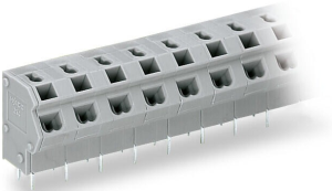 Leiterplattenklemme, 4-polig, RM 7.5 mm, 0,25-0,75 mm², 10 A, Push-in, grau, 254-254