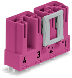 Stecker, 4-polig, Federklemmanschluss, pink, 770-894