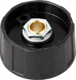 Drehknopf, 6.35 mm, Kunststoff, schwarz, Ø 31 mm, H 15.5 mm, A2531630