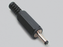 DC-Stecker mit Knickschutz, Innen-Ø 2,1 mm, Außen-Ø 5 mm, 9,5 mm Schaftlänge