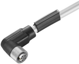 Sensor-Aktor Kabel, M12-Kabeldose, abgewinkelt auf offenes Ende, 5-polig, 3 m, PUR, schwarz, 16 A, 2455200300