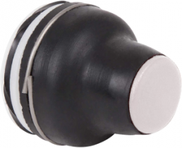 Drucktaster, tastend, Bund rund, weiß, Frontring schwarz, Einbau-Ø 22 mm, XACB9121