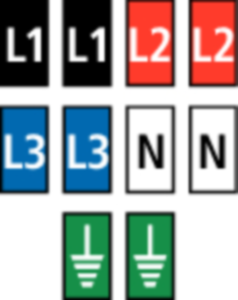 Polyamid Kabelmarkierer, Aufdruck "L1, L2, L3, N, Symbol: Erde", (L x B x H) 3 x 5.5 x 5 mm, max. Bündel-Ø 2.2 mm, 561-00302