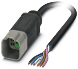 Sensor-Aktor Kabel, Kabelstecker auf offenes Ende, 6-polig, 10 m, PUR, schwarz, 8 A, 1415033