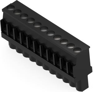Leiterplattenklemme, 11-polig, RM 5 mm, 0,13-3,31 mm², 10 A, Schraubanschluss, schwarz, 1-2213934-1
