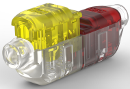 Stoßverbinder mit Isolation, 2,5-4,0 mm², AWG 18 bis 12, transparent/gelb/rot, 48 mm