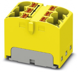 Verteilerblock, Push-in-Anschluss, 0,2-6,0 mm², 6-polig, 32 A, 6 kV, gelb, 3273796