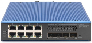 Industrial 8 + 4 10G Uplink Port L3 managedGigabit Ethernet Switch