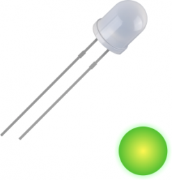 LED, THT, Ø 3 mm, grün/gelb, 569 nm, 700 mcd, 30°, 2111O164