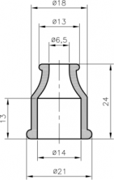 Knickschutztülle, Kabel-Ø 6,5 bis 14 mm, L 24 mm, Neopren, schwarz