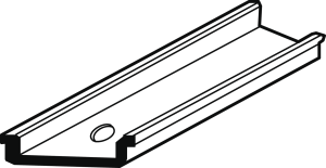 Hutschiene, ungelocht, 35 x 7.5 mm, B 491 mm, Stahl, galvanisch verzinkt, 2462-0502-04-91