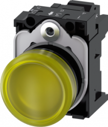 Leuchtmelder, 22mm, rund, Kunststoff, gelb, Linse,glatt, AC/DC 24V, 3SU11026AA303AA0