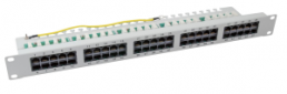 Patchpanel 50 x RJ45 8/4 1HE ISDN, RAL7035, Cat. 3