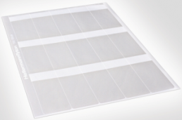 Polyester Etikett, (L x B) 12.7 x 25.4 mm, weiß/transparent, DIN-A4-Bogen mit 1000 Stk