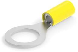 Isolierter Ringkabelschuh, 2,62-6,64 mm², AWG 12 bis 10, 13.08 mm, M12, gelb