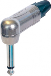 6.35 mm Winkel-Klinkenstecker, 2-polig (mono), Lötanschluss, Metall, NP2RX