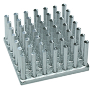 Stiftkühlkörper, 25 x 25 x 12.5 mm, 5.3 bis 2.1 K/W, Aluminium natur
