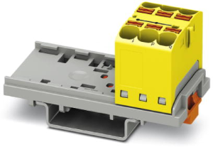 Verteilerblock, Push-in-Anschluss, 0,2-6,0 mm², 6-polig, 32 A, 6 kV, gelb, 3273532