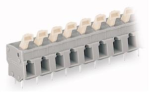 Leiterplattenklemme, 5-polig, RM 7.5 mm, 0,08-2,5 mm², 24 A, Käfigklemme, grau, 257-505