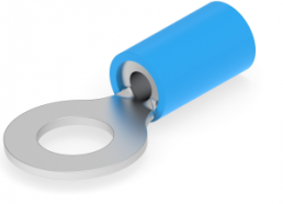 Isolierter Ringkabelschuh, 1,04-2,64 mm², AWG 16 bis 14, 6.35 mm, M6, blau