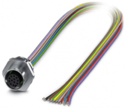 Sensor-Aktor Kabel, M12-Flanschbuchse, gerade auf offenes Ende, 12-polig, 0.5 m, 1.5 A, 1411574