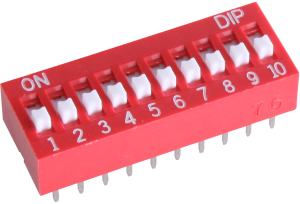 DIP-Schalter, 10-polig, gerade, 25 mA/24 VDC, DIPNDS1-10V