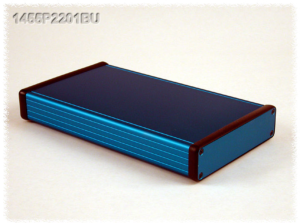 Aluminium Gehäuse, (L x B x H) 220 x 125 x 31 mm, blau, IP54, 1455P2201BU