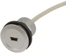 USB 2.0 Kabel für Frontplattenmontage, Mini-USB Buchse Typ B auf USB Stecker Typ A, 5 m, silber