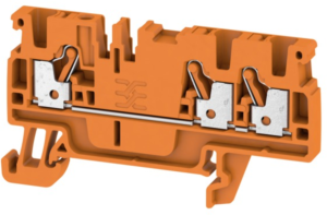 Durchgangsklemme, Push-in-Anschluss, 0,5-2,5 mm², 3-polig, 24 A, 8 kV, orange, 1521830000