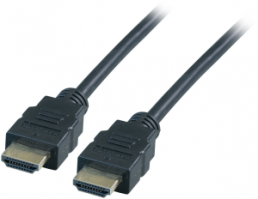 HighSpeed HDMI Kabel mit Ethernet 4K30Hz, A-A St-St, 0,5m, schwarz