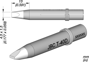 JBC Lötspitze T-20D, T-40D/4,5 x 1,5 mm