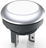 Drucktaster, 1-polig, weiß, beleuchtet (weiß), 0,1 A/35 V, Einbau-Ø 16.2 mm, IP65/IP67, 1.15.210.131/2200